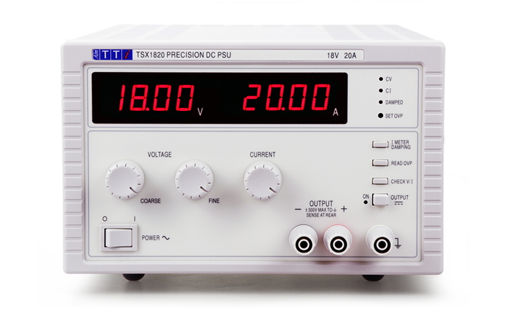 TSX1820 Power Supply Image - 0 to 18V at 0 to 20A or 0 to 35V at 0 to 10A